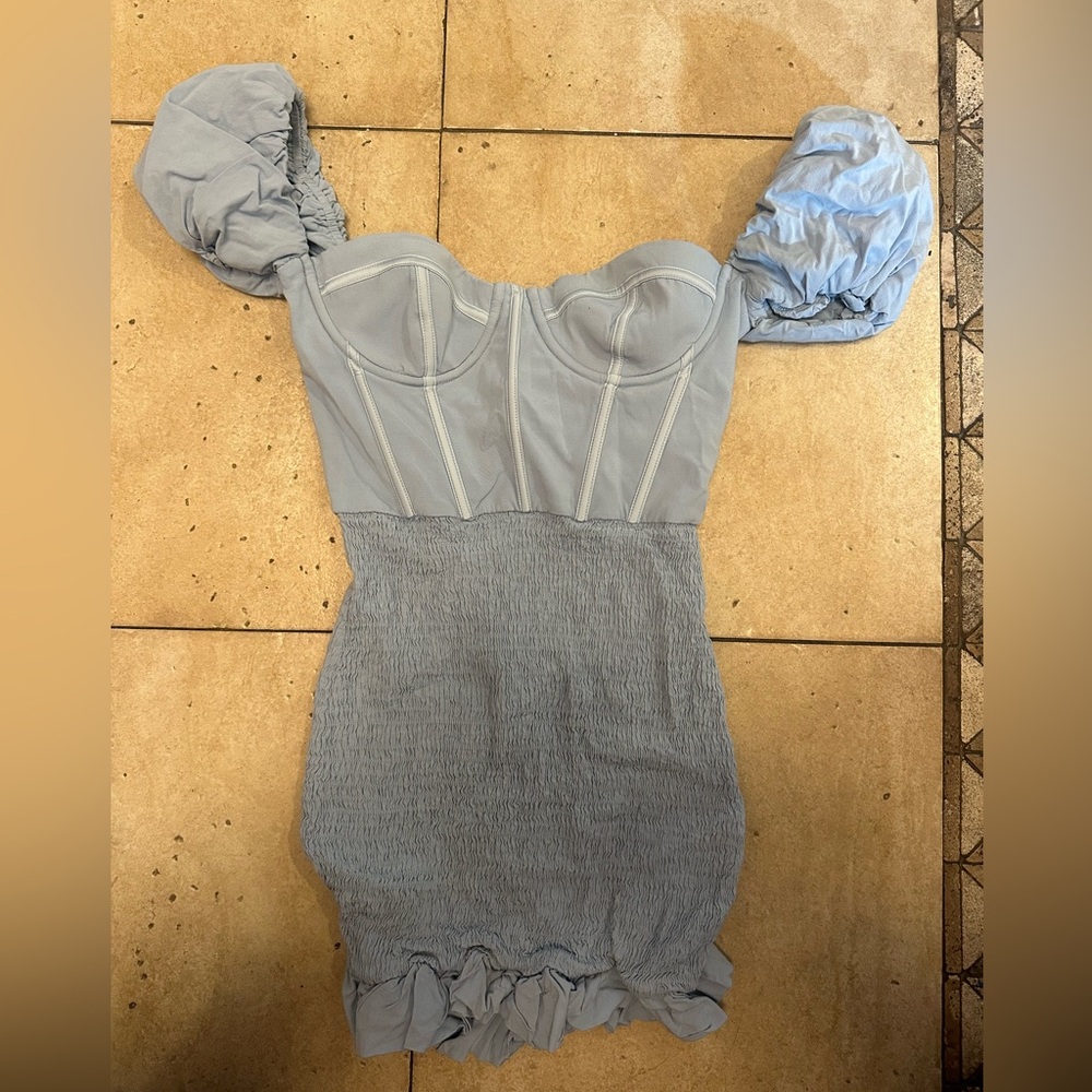 Oh Polly light blue corset mini dress size 2